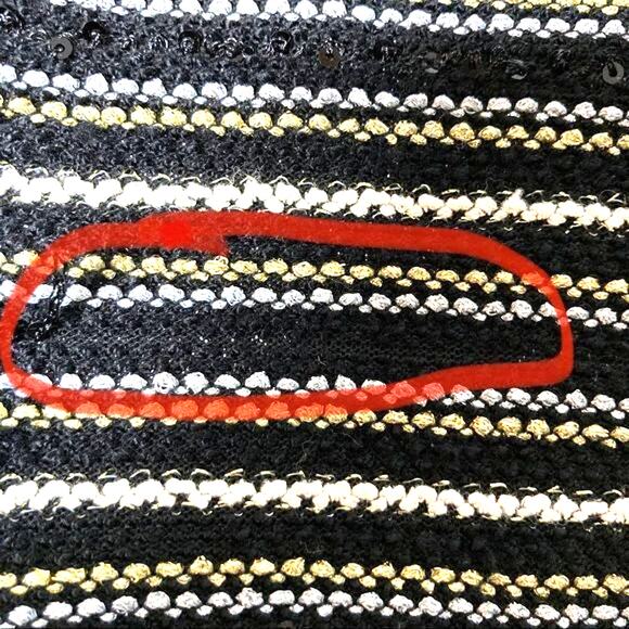 NWT Sanctuary Wms L Black Gold Metallic Stripe Knit Dress Zipper Accents - Picture 9 of 10